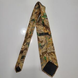 Ermenegildo Zegna Gold and Brown Silk Tie